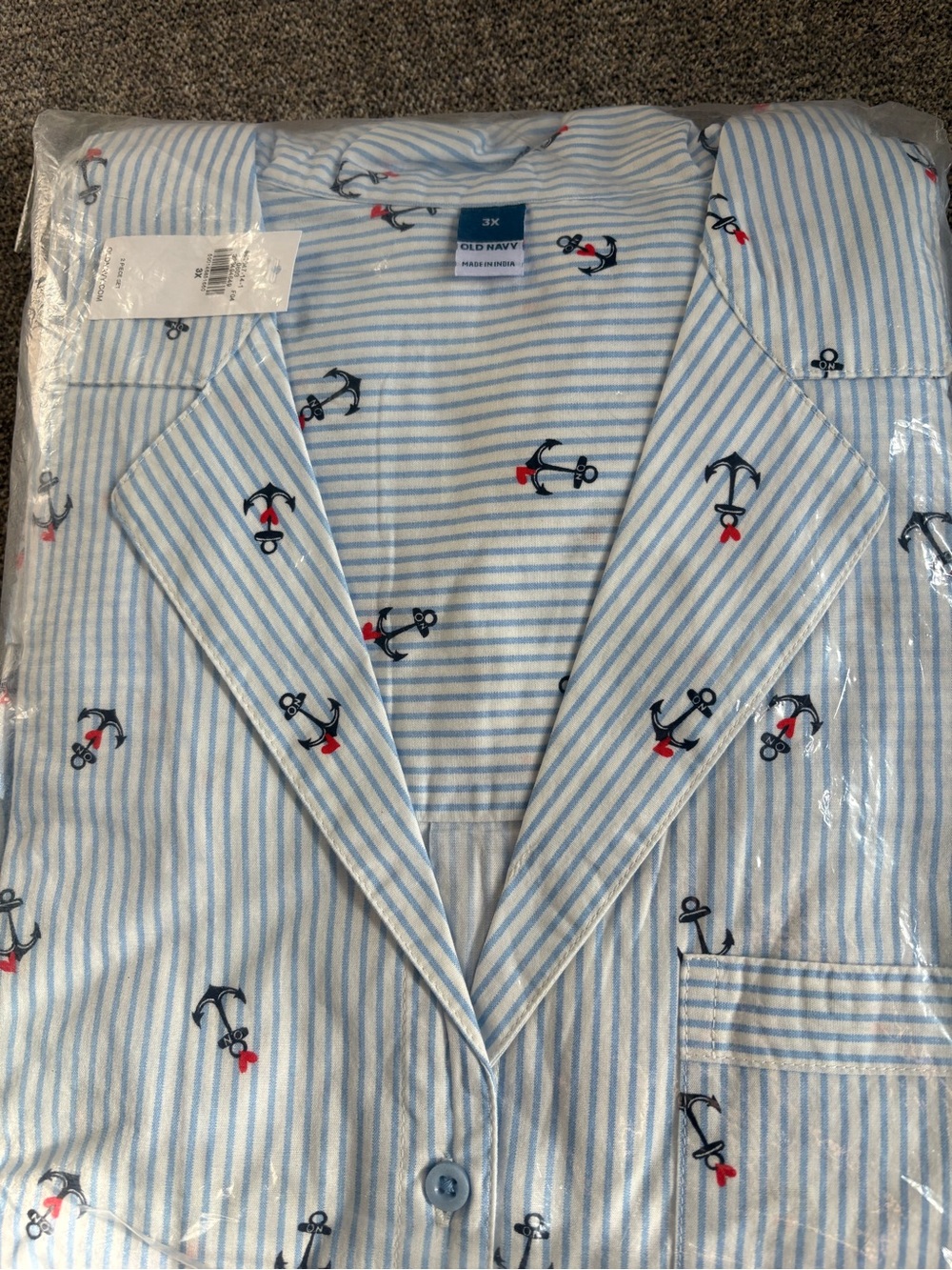NWT Old Navy Women’s Poplin Pajama Pant Set Anchor Print - Picture 8 of 9